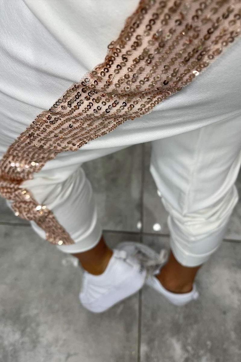 Women’s Sequined Hooded Casual Suit – Stylish & Comfortable Set